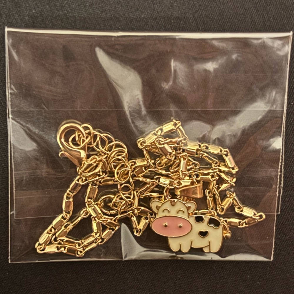 Gold Cow Pendant Necklace